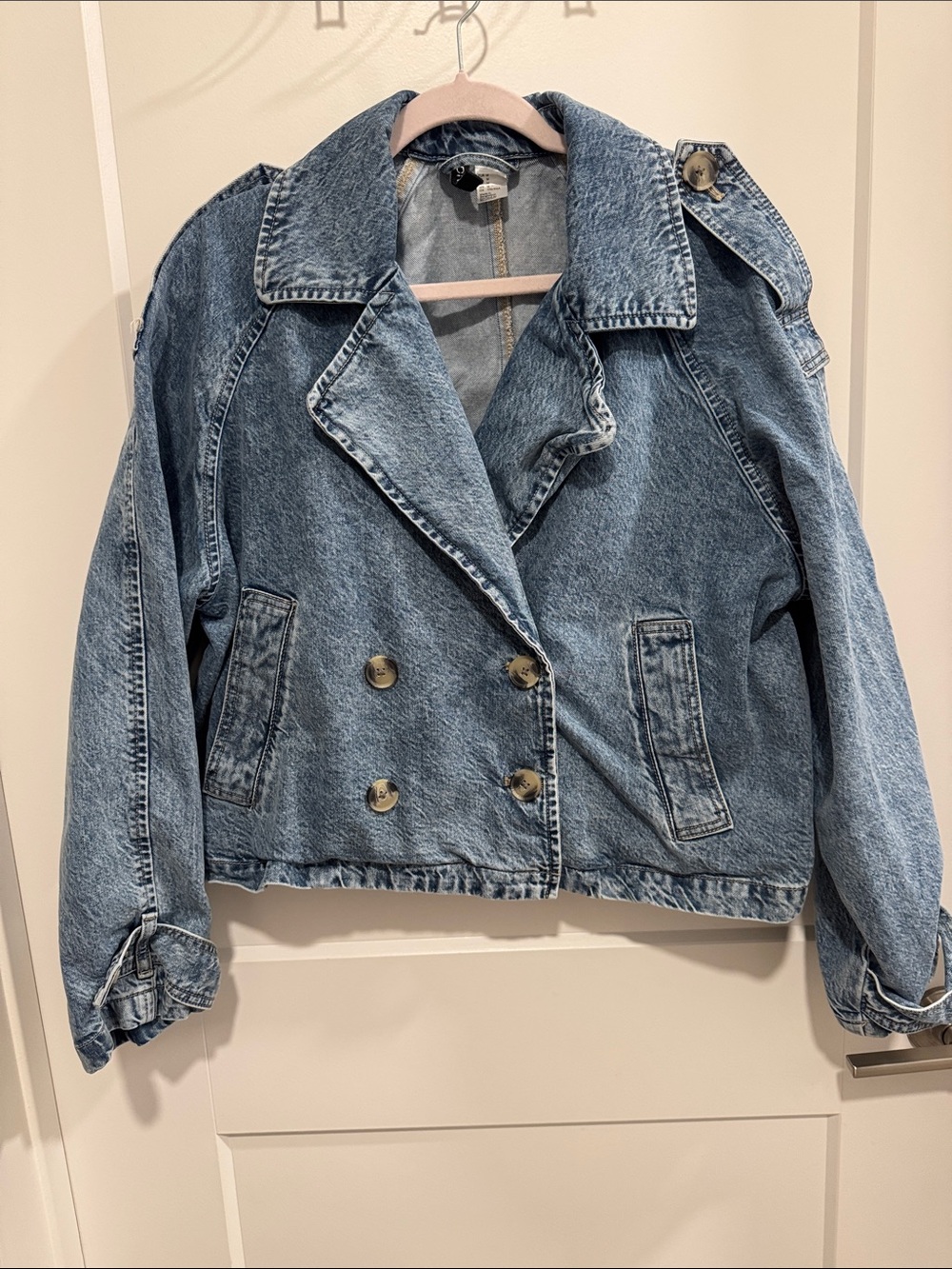 Divided Denim Double-Breasted Jacket - Blue size m
